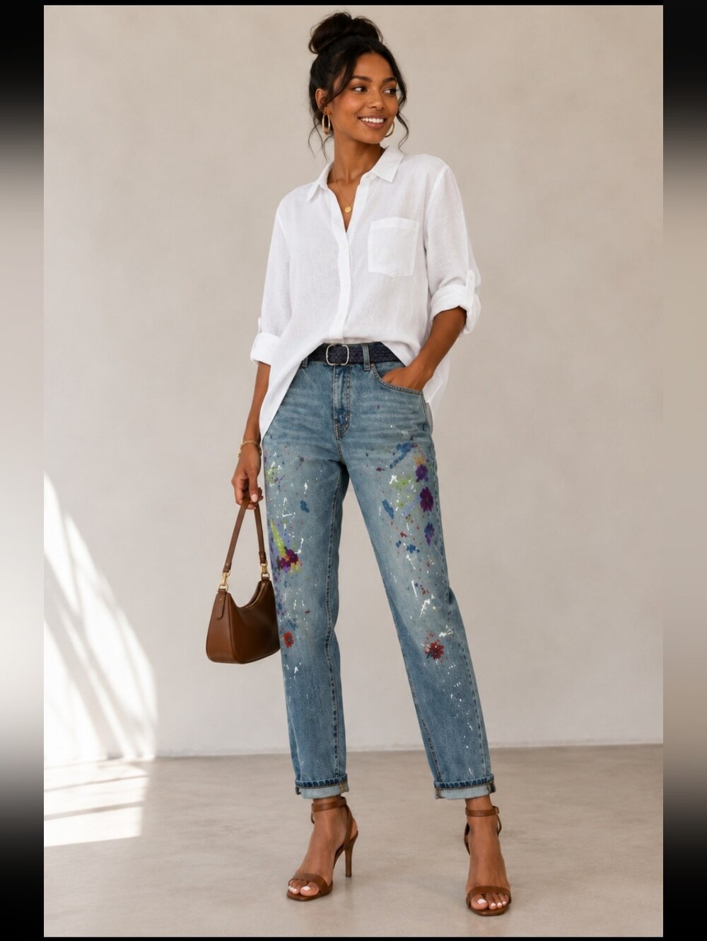 Ralph Lauren Blue Paint-Splatter Boyfriend Jeans